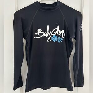 Body Glove Black and Blue Floral Rash Guard Size L